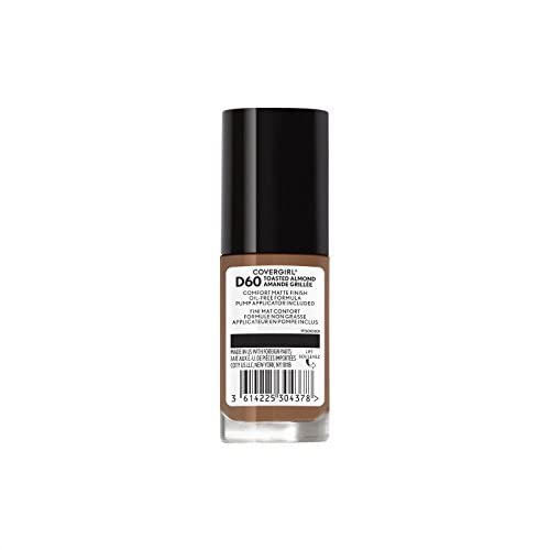 COVERGIRL Trublend Matte Made Liquid Foundation, D60 Toasted Almond, 1.01 Fl Oz, 2 Count
