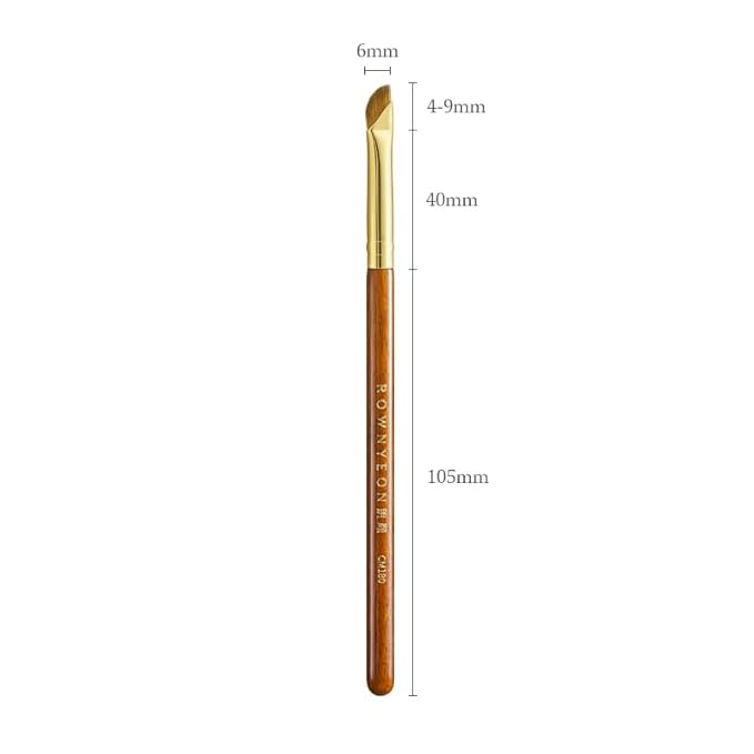 Desert Oak Series Precision Angled Eyeliner Brush - Ultra-Fine Nylon Bristles for Razor-Sharp Gel/Liquid/Powder Lines, Detail Work & Tightlining, Bubinga Handle & Brass Ferrule (CM 181)