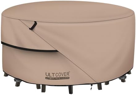ULTCOVER Waterproof Round Patio Table Cover 92 inch by ULTCOVER