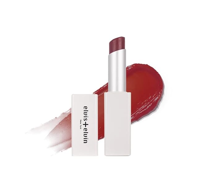 elvis+elvin Tsubaki Tinted Hydrating Lip Balm, Long Lasting Treatment, Lip Repair for Dry, Moisturizing Lip Care, Lip Care Essentials, many colors, 0.11oz (410 Black Currant)
