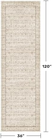 Beige 3x10 Washable Long Hallway Runner Rug Non Slip, Stain & Fade Resistant - Image 2