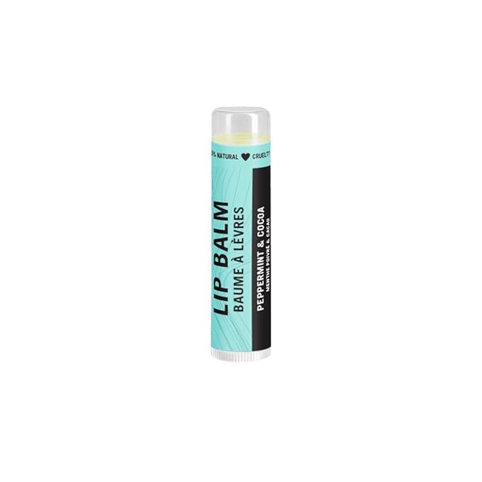 Caron & Doucet - 100% Natural Lip Balm - Premium Beeswax & Olive Oil Moisturizing Lip Balm - Best for Dry Chapped Lips. (Pack of 4, Peppermint & Cocoa)