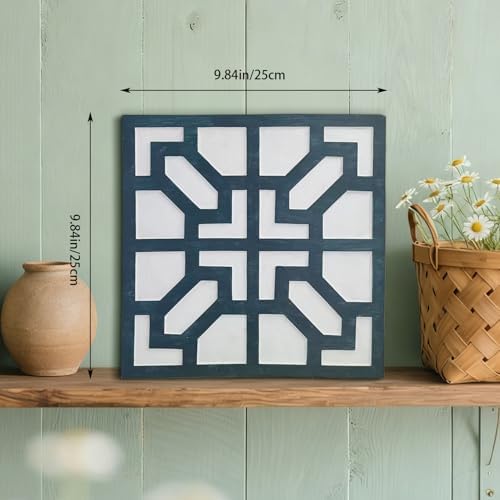2 Pack Square Stepping Stones, 10” Cement Garden Path Stones in Moroccan Tile - Image 3