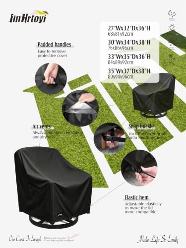 JinHrtoyi Outdoor Chair Covers 2 Pack, 27Wx32Dx36H inches Patio Chair Cover - Image 4