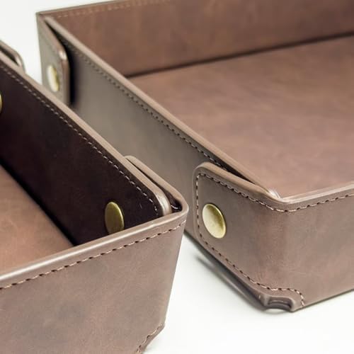 PU Leather Organization Trays for Home Nightstand Office Desk Storage, - Image 4