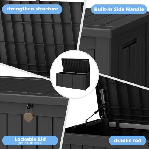Outdoor Storage Box Waterproof, 160 Gallon Deck Box - Image 5