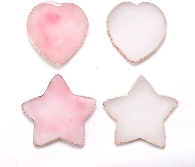 Heart Shape Resin Palette Nail Art Painting Palette Nail Design Palette Gold Edge Nail Holder Makeup Display Board Manicure Tool Pink