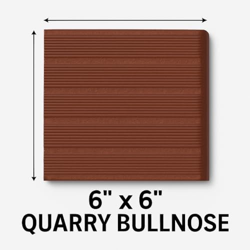 Tenedos 6x6 Colonial Red Smooth Quarry Bullnose Tile - Image 5