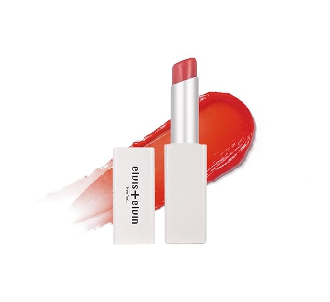 elvis+elvin Tsubaki Tinted Hydrating Lip Balm, Long Lasting Treatment, Lip Repair for Dry, Moisturizing Lip Care, Lip Care Essentials, many colors, 0.11oz (220 Cherry)