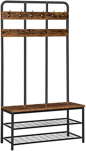 HOOBRO Hall Tree with Bench, Entryway Bench with Coat Rack, Mud Room Rack with by HOOBRO