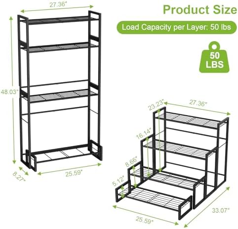 VyGrow Plant Stand, 4 Tier Stackable Tiered Plant Stand, Scalable Heavy Duty - Image 3