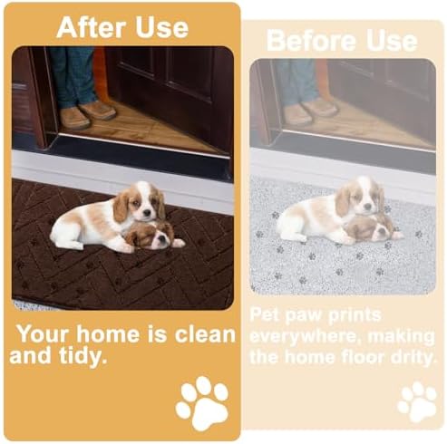 Tindbea Dog Door Mat for Mud Paws, Dirt Trapper Mud Mat - Image 2