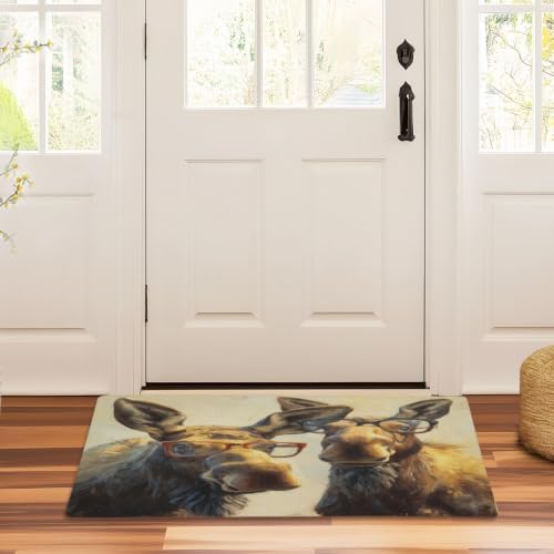 Moose Brown Door Mat Doormat Non-Slip Backing Outdoor Welcome Mat Indoor - Image 2