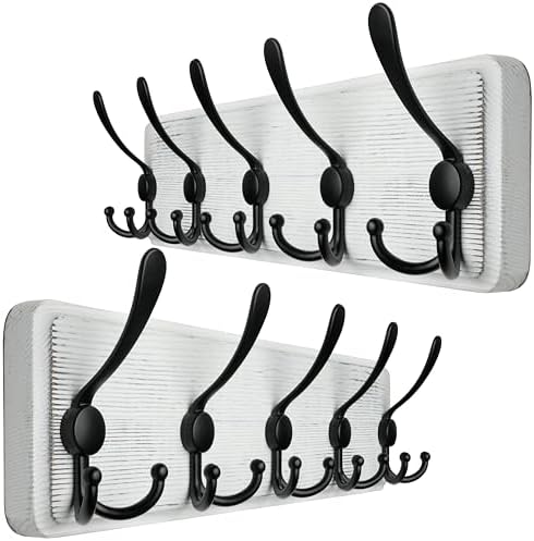 WEBI Coat Rack Wall Mount, Wood Coat Hooks Wall Mounted Coat Hanger, Wall Hook by WEBI