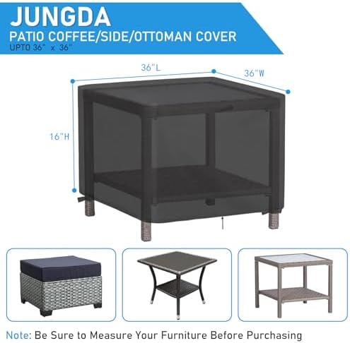 Outdoor Square Table Cover for 36 Inch Bistro Coffee Table - Image 2