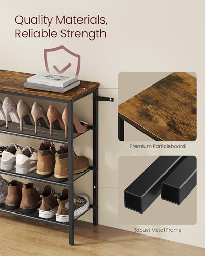 VASAGLE 5-Tier Shoe Rack, 18-24 Pairs, Metal Mesh - Image 6