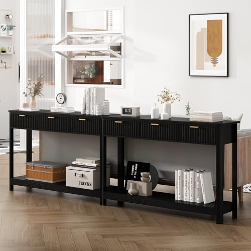 HOKYHOKY Set of 2 Fluted Console Table by HOKYHOKY