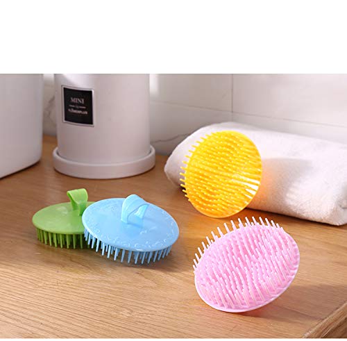 Hair Scalp Brush Dandruff Cleaning Brush Shower Scalp Shampoo Brush Scalp Massager Pack of 4(Blue,Green,Yellow,Pink)