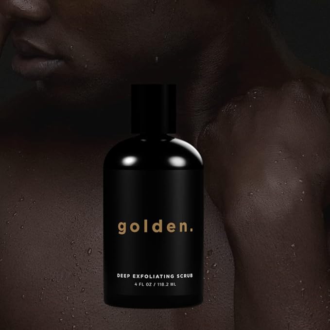Golden Grooming Co. Exfoliating Face Scrub for Men - Deep Cleansing Facial Cleanser w/Coconut Oil & Aloe Vera - Exfoliating Face Wash for Men - Face Scrub for Oily & Dry Skin - For All Skin Types-4oz