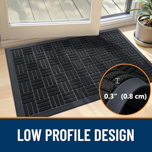 OLANLY Front Door Mat Outside Entrance 47x32, Heavy-Duty Rubber Doormat - Image 5