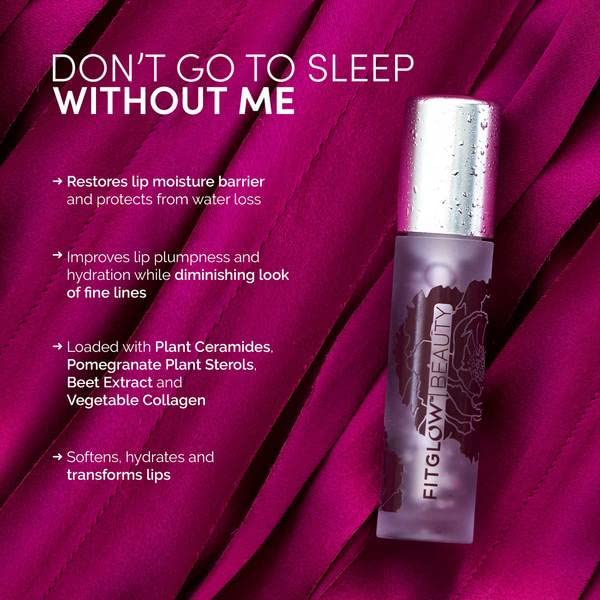 Fitglow Beauty - Natural Night Lip Serum | Cruelty-Free, Woman-Owned Clean Beauty (0.4 oz | 10 g)