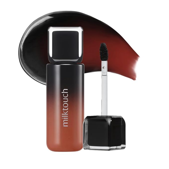 MILKTOUCH Black Peel Off Lip Tattoo - Long-Lasting Matte Lip, Waterproof & Transfer-Proof, Highly Pigmented, Stay-On-All-Day Lip Tint Stain (4.5g) #05 Black Fig