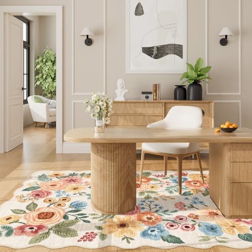 DUKINO 3x5 Area Rugs, Non Slip Floral Washable Rug - Image 5
