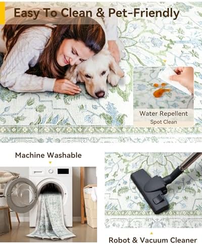 RELEANY Washable Area Rug, Square 6'x6' - Image 4