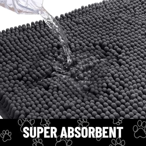 Smiry Dog Door Mat for Muddy Paws, Absorbent Non Slip Dirt Trapper - Image 5