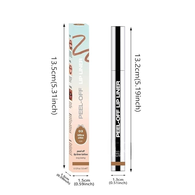 Longwear Peel-off Lip Stain Marker Peel Off with Vitamin E - Smudge-Resistant Lip Liner & Base for All Skin Types (04#)