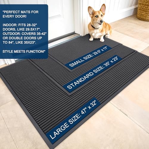 OLANLY 2-Pack Front Door Mats 29.5x17, Waterproof Heavy-Duty Doormats - Image 2