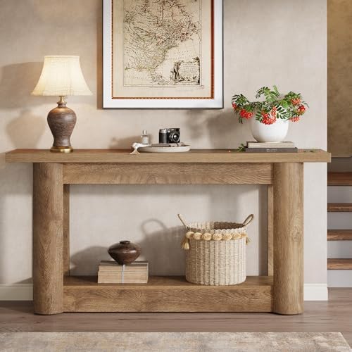 Tribesigns 63" Farmhouse Console Table, Narrow Long Sofa Table Behind Couch - Image 3