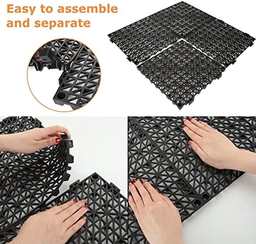 12 Pack Interlocking Floor Tiles 11.8" x 11.8" Interlocking Rubber Floor Mat - Image 3