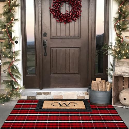 Buffalo Plaid Outdoor Rug, Layering Rug - Image 3