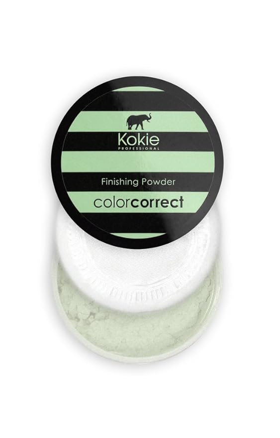 Kokie Cosmetics Setting Powders, Green - Redness Correction, 0.18 Ounce