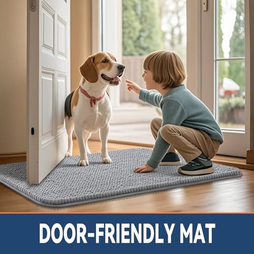 Smiry Dog Door Mat for Muddy Paws 59x35, Absorbent Low-Profile Doormats - Image 2