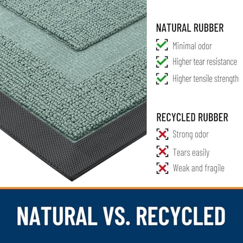 OLANLY Half Circle Front Door Mat Outside 71x23 All-Season Rubber Doormat - Image 3