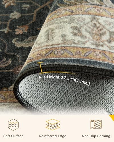 RELEANY Washable Area Rug, Square 8'x8' - Image 4