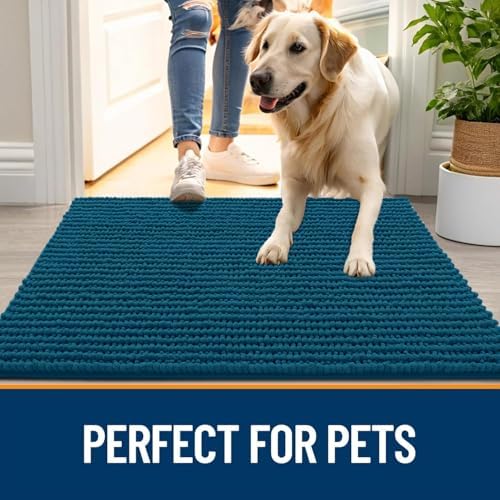 OLANLY Dog Door Mat for Muddy Paws 44x24, Extra Absorbent Chenille Mud Mat - Image 6