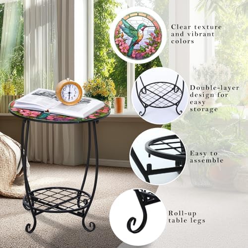 Cinnvoice Outdoor Side Table Small End Patio Porch Table - Image 4