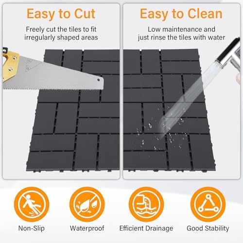 Neoaider Decking Tiles 36Pcs, Dark Grey - Image 3