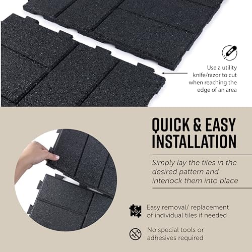 Playsafer Brick Rubber Interlocking Tiles | 16 X 16 | Easy Install - Image 5