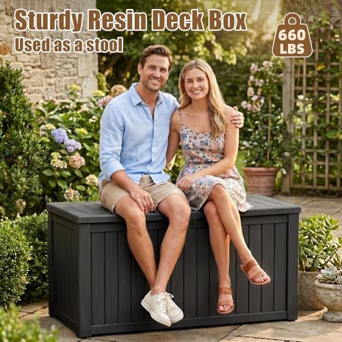 280 Gallon Outdoor Storage Box, Large Patio Deck Box, Tool Storage Bin - Image 6