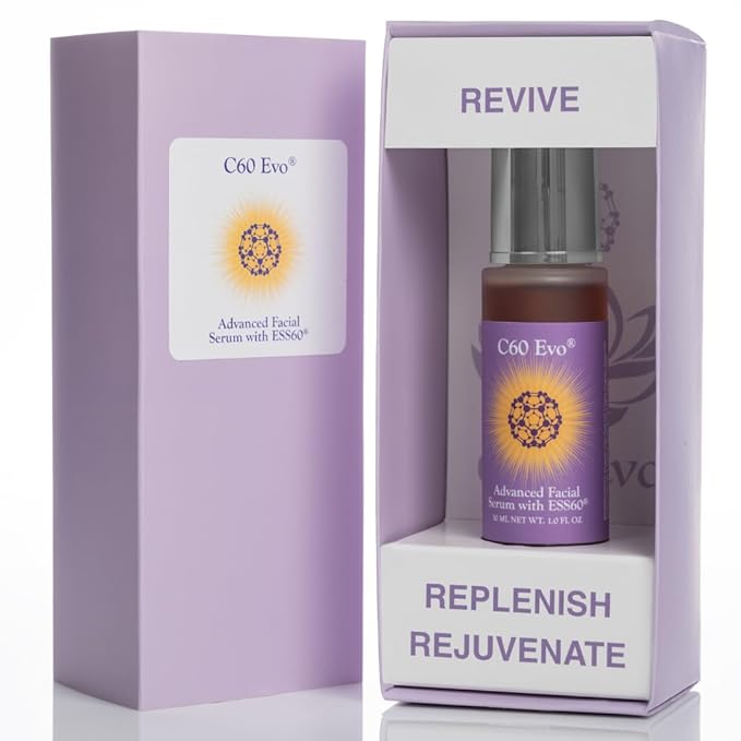 Advanced Facial Serum, Natural Serums for Skin Care with Pure C60 ESS60, Deeply Nourishing and Age-Defying Serum for Face, Facial Serum Infused with 21 Natural and Vegan Ingredients, 1 oz