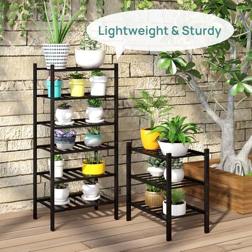 viewcare Small Shoe Rack for Entryway, 3-Tier Black Bamboo Shoe Organizer for - Image 6