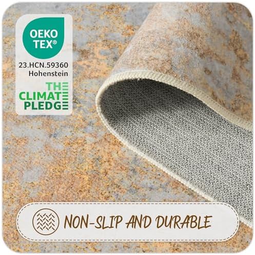 Beige Gold Rug Runners for Hallways Kitchen 2.6x8 Non Slip Washable Entryway - Image 4