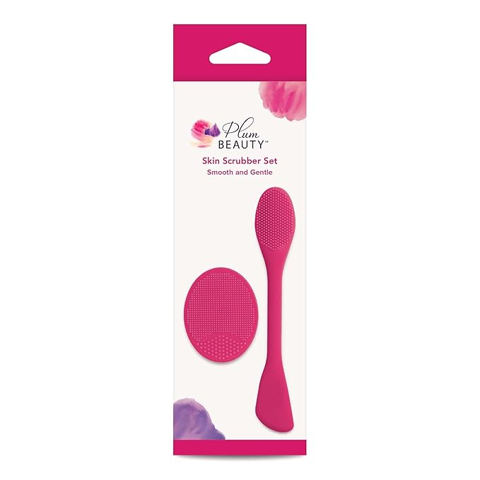 Facial Skin Scrubber Set – Removes Dirt, Opens Pores, Exfoliates Skin, Wall Suction Back