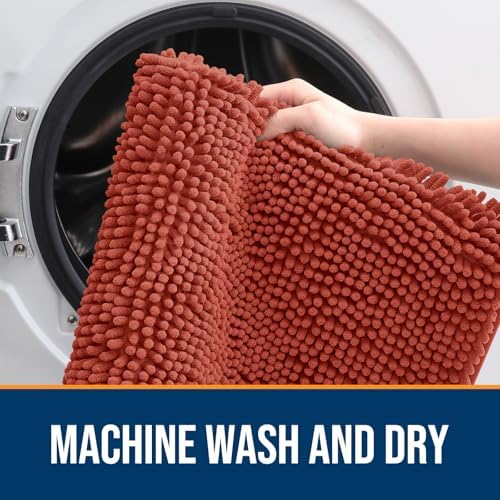 OLANLY Dog Door Mat for Muddy Paws 47x24, Super Absorbent Chenille Mud Mat - Image 5