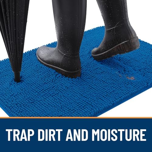 OLANLY Dog Door Mat for Muddy Paws 32x20, Super Absorbent Chenille Mud Mat - Image 2