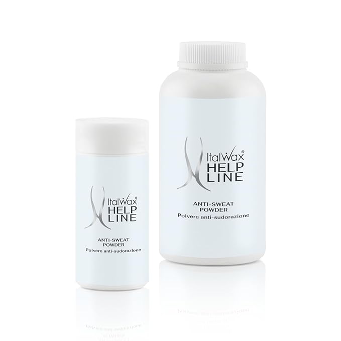 Italwax Help Line Anti-Sweat Powder 1.06 oz (30g) – Soothing Kaolin Formula – Prepares Skin for Waxing – Controls Moisture – For Professional and Home Use